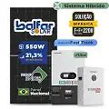 Gerador de Energia Solar Hibrido Luxpower com Bateria Laje Inclinação SGF 8,8KWP FINAME 550W ECO HIBRIDO 7.5KW 220V DC48V BAT. LITIO 10,24kWh
