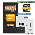 Gerador de Energia Solar Hibrido Luxpower com Bateria Laje Inclinação SGF 7,44KWP ERA BIF 620W ECO HIBRIDO 7.5KW 220V DC48V BAT. LITIO 14,3kWh
