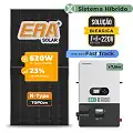 Gerador de Energia Solar Hibrido Luxpower sem Bateria Laje Inclinação SGF 8,68KWP ERA BIF 620W ECO HIBRIDO 7.5KW 220V DC48V SEM BATERIA