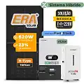 Gerador de Energia Solar Hibrido Luxpower com Bateria Laje Inclinação SGF 8,68KWP ERA BLACK 620W ECO HIBRIDO 7.5KW 220V DC48V BAT. LITIO 14,3kWh