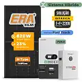 Gerador de Energia Solar Hibrido Luxpower com Bateria Laje Inclinação SGF 9,92KWP ERA BLACK 620W ECO HIBRIDO 7.5KW 220V DC48V BAT. LITIO 10,24kWh
