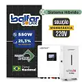 Gerador de Energia Solar Hibrido Luxpower com Bateria Laje Inclinação SGF 8,8KWP FINAME 550W SNA 6KW MONO 220V DC48V BAT. LITIO 14,3kWh