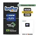 Gerador de Energia Solar Hibrido Luxpower sem Bateria Laje Inclinação SGF 7,7KWP FINAME 550W SNA 6KW MONO 220V DC48V SEM BATERIA