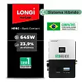 Gerador de Energia Solar Hibrido Luxpower sem Bateria Sem Estrutura SGF 9,03KWP LONGI 645W ECO HIBRIDO 5KW 220V DC48V SEM BATERIA