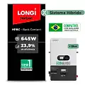 Gerador de Energia Solar Hibrido Luxpower sem Bateria Sem Estrutura SGF 15,48KWP LONGI 645W ECO HIBRIDO 10KW 220V DC48V SEM BATERIA