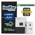 Gerador de Energia Solar Hibrido Luxpower Sem Estrutura SGF 15,4KWP FINAME 550W LXP-LB-BR 10KW AC 127 BIFASICO DC48V BAT. LITIO 15,36kWh
