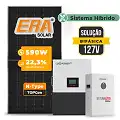 Gerador de Energia Solar Hibrido Luxpower Telhado Fibro Parafuso Metal SGF 7,08KWP ERA 590W LXP-LB-BR 5KW AC 127 BIFASICO DC48V BAT. LITIO 5,12kWh