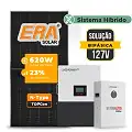 Gerador de Energia Solar Hibrido Luxpower Telhado Metálico Mini Trilho SGF 17,36KWP ERA 620W LXP-LB-BR 10KW AC 127 BIFASICO DC48V BAT. LITIO 15,36kWh