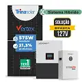 Gerador de Energia Solar Hibrido Luxpower Sem Estrutura SGF 6,9KWP TRINA 575W LXP-LB-BR 5KW AC 127 BIFASICO DC48V BAT. LITIO 5,12kWh