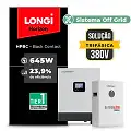 Gerador de Energia Solar Hibrido Luxpower Telhado Fibro Parafuso Metal SGF 15,48KWP LONGI 645W HPBC LXP-LB-BR 10KW AC 220V MONO DC48V
