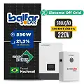 Gerador de Energia Solar Off Grid Interativo Luxpower Laje Inclinação SGF 7,7KWP FINAME 550W WPV 5KW AC 220 MONO DC48V BAT. LITIO 5,12kWh