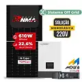 Gerador de Energia Solar Retrofit Luxpower Sem Estrutura SGF 1,22KWP RONMA 610W WPV 5KW AC 220 MONO DC48V BAT. LITIO 4,8kWh