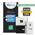 Gerador de Energia Solar Off Grid Interativo Luxpower Laje Inclinação SGF 18,4KWP TRINA 575W SNA-BR 5KW AC TRIF. 220V DC48V BAT. LITIO 15,36kWh