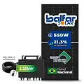 Gerador de Energia Solar Microinversor Growatt Telhado Cerâmico Gancho SGF 6,6KWP BALFAR FINAME 550W NEO 2.25KW 4MPPT MONO 220V COM CABO