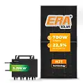 Gerador de Energia Solar Microinversor Growatt Telhado Metálico Mini Trilho SGF 2,80KWP ERA HJT BIFACIAL 700W NEO 2.25KW 4MPPT MONO 220V
