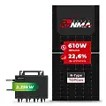 Gerador de Energia Solar Microinversor Growatt Sem Estrutura SGF 2,44KWP RONMA 610W BIFACIAL NEO 2.25KW 4MPPT MONO 220V
