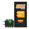 Gerador de Energia Solar Microinversor Growatt Telhado Fibro Parafuso Madeira SGF 2,48KWP ERA N-TYPE MONO 620W NEO 2KW 4MPPT MONO 220V