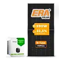 Gerador de Energia Solar On Grid Growatt Telhado Fibro Parafuso Metal SGF 10,62KWP ERA N-TYPE MONO 590W MIN X2 8KW 3MPPT MONO 220V