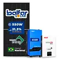 Gerador de Energia Solar Off Grid Interativo Must Telhado Metálico Mini Trilho SGF 4,4KWP FINAME 550W PV29 LHP 5KW AC120V DC48V BAT. LITIO 5.12KWH 100A