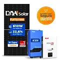 Gerador de Energia Solar Off Grid Interativo Must Telhado Metálico Perfil 55cm Mini SGF 2,44KWP DAH SOLAR 610W LVHM 2KW AC120V DC48V