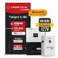Gerador de Energia Solar Retrofit Luxpower Sem Estrutura SGF 1,22KWP SUNOVA 610W SNA-BR 5KW AC 127 BIFASICO DC48V BAT. LITIO 5,12kWh
