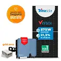 Gerador de Energia Solar Grid Zero Solplanet Telhado Metálico Perfil 55cm Mini SGF 36,80KWP TRINA VERTEX 575W ASW 36KW 3MPPT TRIF 380V