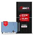 Gerador de Energia Solar On Grid Solplanet Telhado Metálico Mini Trilho SGF 109,80KWP RONMA 610W BIFACIAL ASW 75KW 8MPPT TRIF 380V