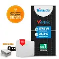 Gerador de Energia Solar Grid Zero Sungrow Telhado Fibro Parafuso Madeira SGF 36,80KWP TRINA VERTEX 575W SG P2 25KW 3MPPT TRIF 380V