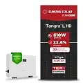Gerador de Energia Solar On Grid Sungrow Telhado Fibro Parafuso Madeira SGF 10,37KWP SUNOVA N-TYPE MONO 610W SG RS-L 8KW 2MPPT MONO 220V