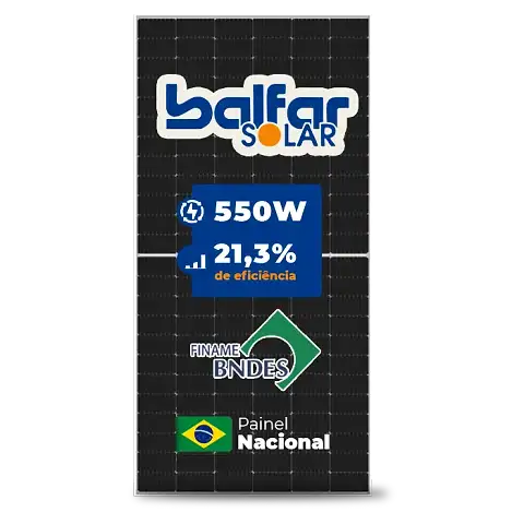 Painel Solar Finame Nacional BS72M-550W BALFAR MONOCRISTALINO 144 CELULAS NACIONAL