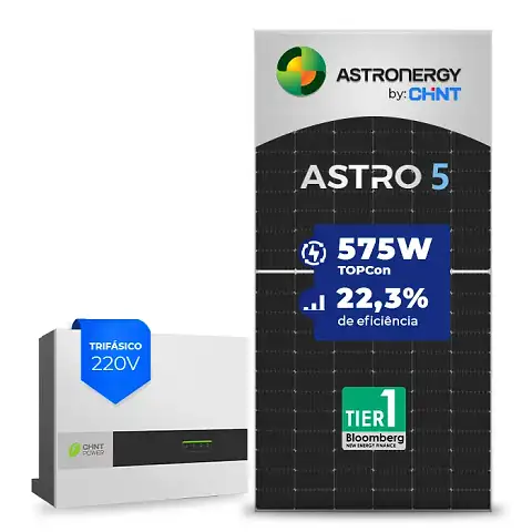 Gerador de Energia Solar On Grid Chint Power Laje Inclinação SGF 18,40KWP ASTRONERGY MONO 575W SCA 18KW 2MPPT TRIF 220V