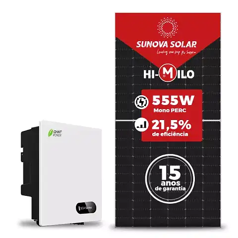 Gerador de Energia Solar On Grid Chint Power Solo Mesa 8 Painéis SGF 7,77KWP SUNOVA MONO 555W SCA 8KW 2MPPT MONO 220V