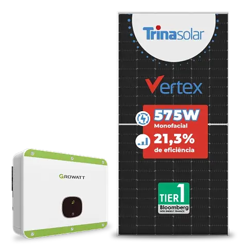 Kit Growatt com painel Trina 575W