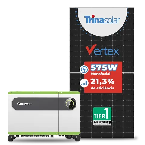 Kit Growatt com painel Trina 575W