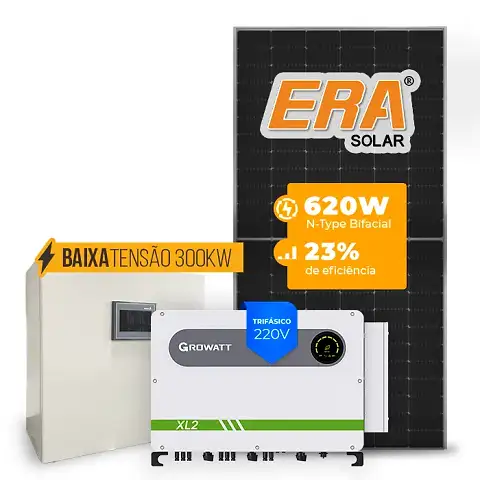 Gerador de Energia Solar Mercado Livre Growatt Baixa Tensão Sem Estrutura SGF 133,92KWP ERA N-TYPE MONO 620W MAX XL2 75KW 8MPPT TRIF 220V