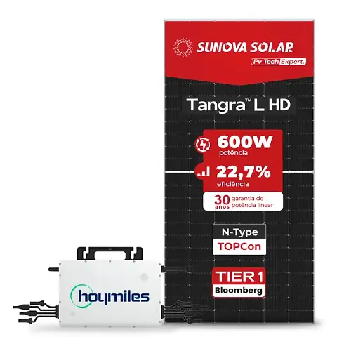 Kit Hoymiles com painel SUNOVA 600W