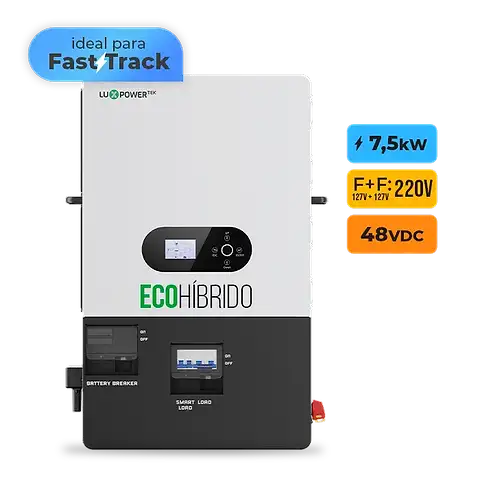 Foto 7 - Gerador de Energia Solar Hibrido Luxpower sem Bateria Laje Inclinação SGF 8,68KWP ERA BIF 620W ECO HIBRIDO 7.5KW 220V DC48V SEM BATERIA