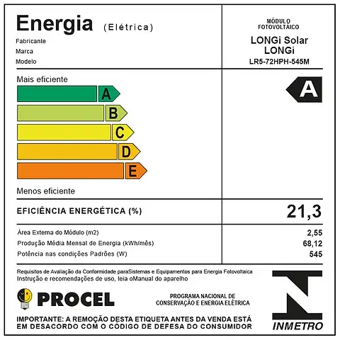 Foto 1 - Categorias Painel Solar Longi LR5-72HPH-545M HI-MO 5M 545W MONO HALF CELL