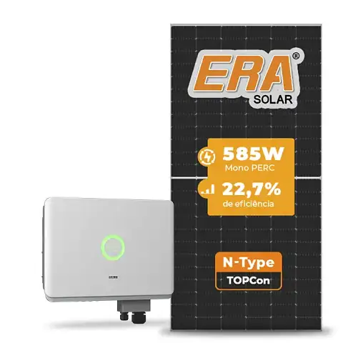 Gerador de Energia Solar On Grid SAJ Solo Mesa 8 Painéis SGF 18,72KWP ERA N-TYPE MONO 585W SAJ T2 15KW 2MPPT TRIF 220V