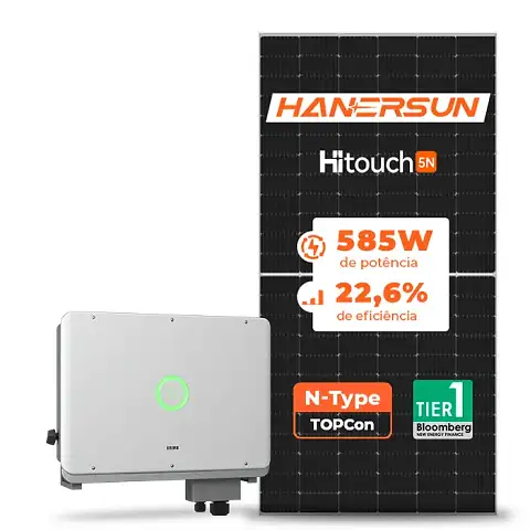 Gerador de Energia Solar On Grid SAJ Telhado Ondulado SGF 39,78KWP HANERSUN MONO 585W SAJ T3 36KW 3MPPT TRIF 380V