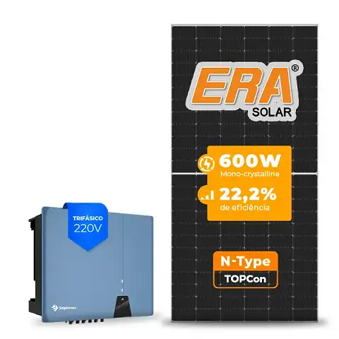 Gerador de Energia Solar On Grid Solplanet Laje Inclinação SGF 88,80KWP ERA N-TYPE MONO 600W ASW 37.5KW 4MPPT TRIF 220V