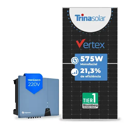 Gerador de Energia Solar On Grid Solplanet Sem Estrutura SGF 46,00KWP TRINA VERTEX 575W ASW 37.5KW 4MPPT TRIF 220V