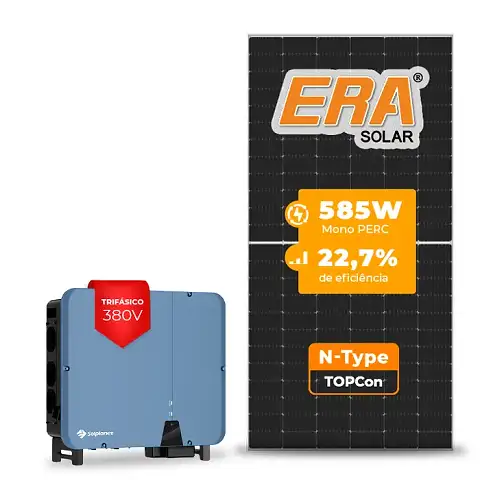 Gerador de Energia Solar On Grid Solplanet Sem Estrutura SGF 57,33KWP ERA N-TYPE MONO 585W ASW 50KW 5MPPT TRIF 380V