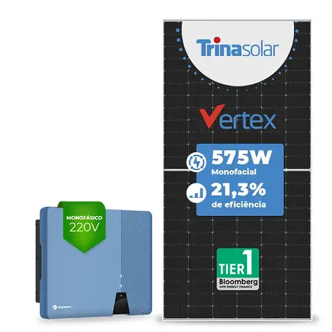 Gerador de Energia Solar On Grid Solplanet Sem Estrutura SGF 14,95KWP TRINA VERTEX 575W ASW 10KW 3MPPT MONO 220V
