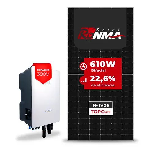 Gerador de Energia Solar On Grid Sungrow Sem Estrutura SGF 24,40KWP RONMA 610W BIFACIAL SG 20KW 2MPPT TRIF 380V