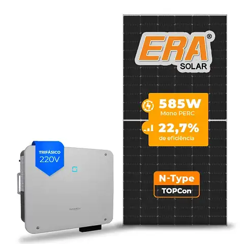 Gerador de Energia Solar On Grid Sungrow Sem Estrutura SGF 175,50KWP ERA N-TYPE MONO 585W SG P2-LV 25KW 3MPPT TRIF 220V