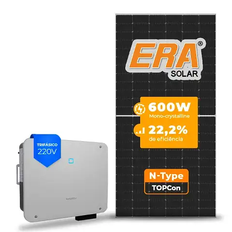 Gerador de Energia Solar On Grid Sungrow Solo Mesa 8 Painéis SGF 84,00KWP ERA N-TYPE MONO 600W SG P2-LV 25KW 3MPPT TRIF 220V