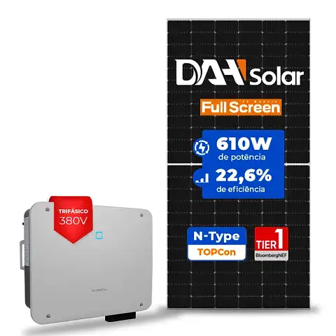 Gerador de Energia Solar On Grid Sungrow Laje Inclinação SGF 46,36KWP DAH SOLAR 610W SG 33KW 3MPPT TRIF 380V