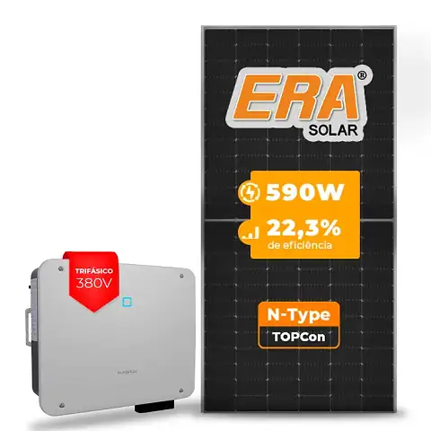 Gerador de Energia Solar On Grid Sungrow Laje Inclinação SGF 37,76KWP ERA N-TYPE MONO 590W SG P2 36KW 4MPPT TRIF 380V