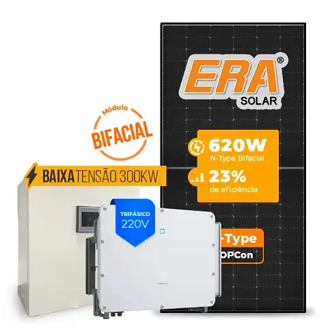 Gerador de Energia Solar Mercado Livre Sungrow Baixa Tensão Sem Estrutura SGF 94,24KWP ERA BLACK FRAME 620W SG 75KW 7MPPT TRIF 220V